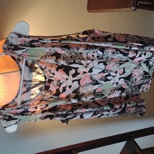 1X/18-20W Polyester / Spandex Floral Tank top